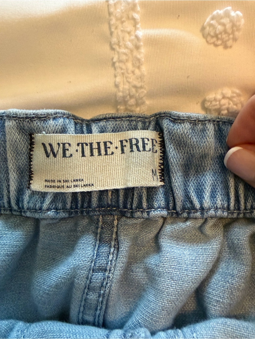 We The Free Light Blue Women's Denim Jeans with Elastic Waistband